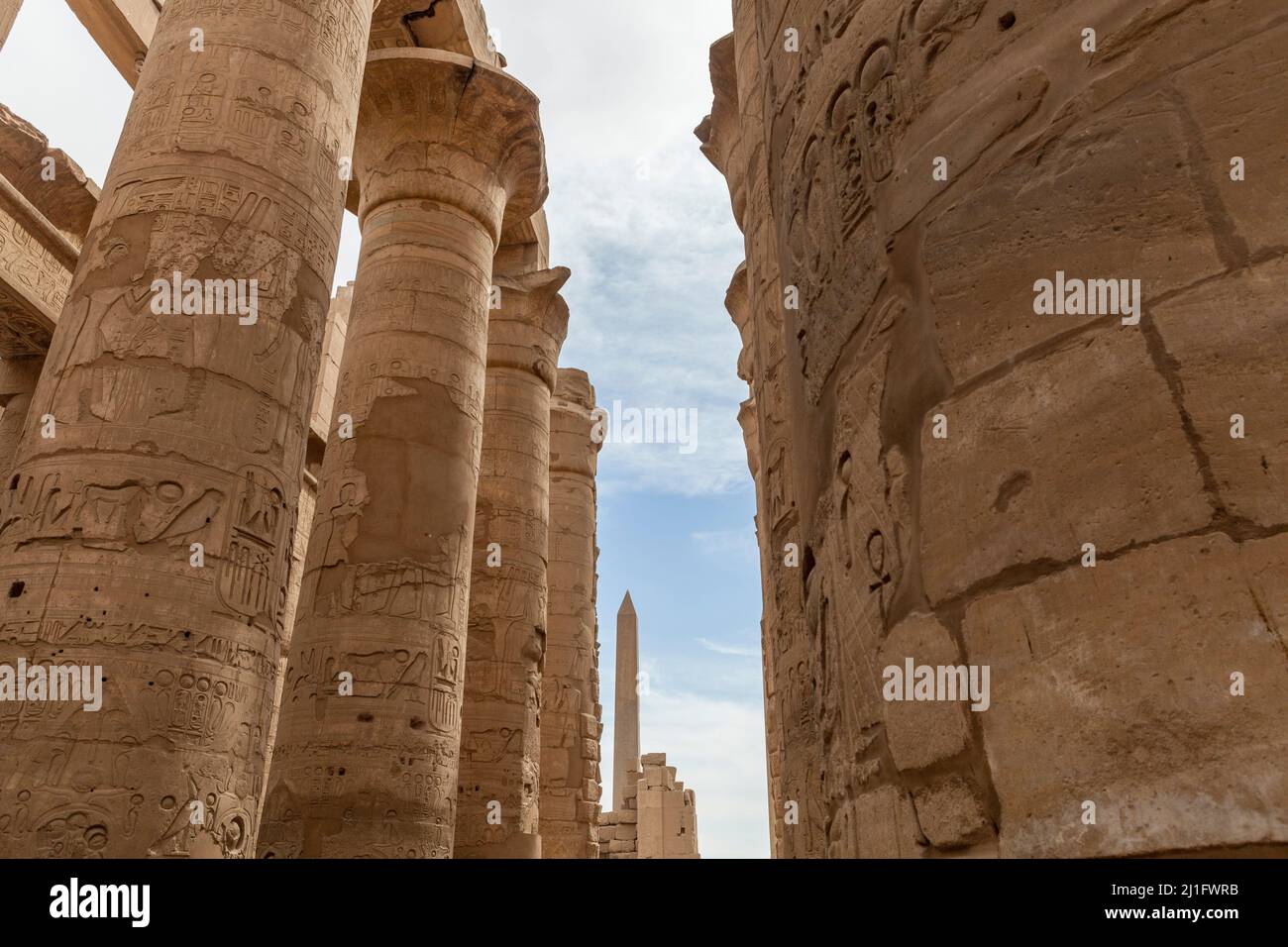 La Grande Sala Ipotistica a Karnak, Luxor Foto Stock