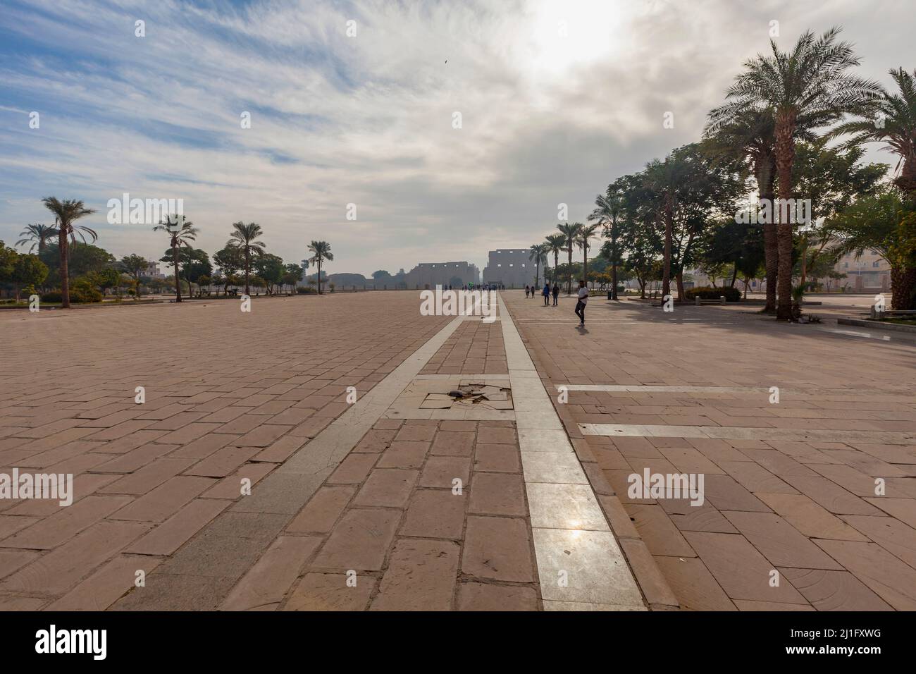 Ingresso principale al complesso del Tempio di Karnak a Luxor Foto Stock