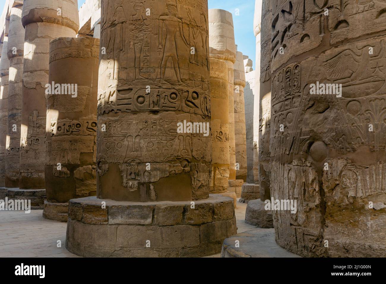 La Grande Sala Ipotistica a Karnak, Luxor Foto Stock