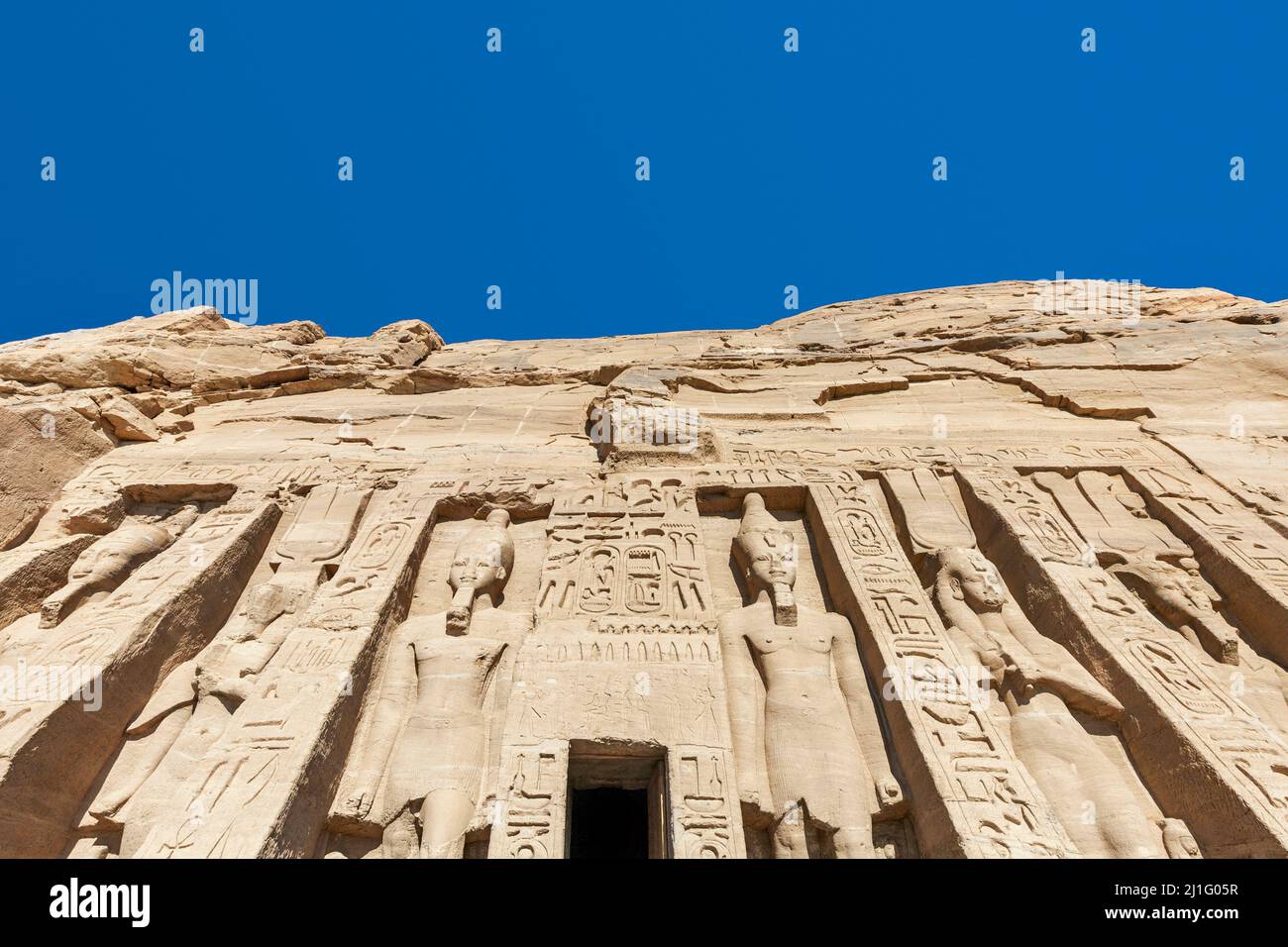 Il Tempio di Hathor ad Abu Simbel Foto Stock
