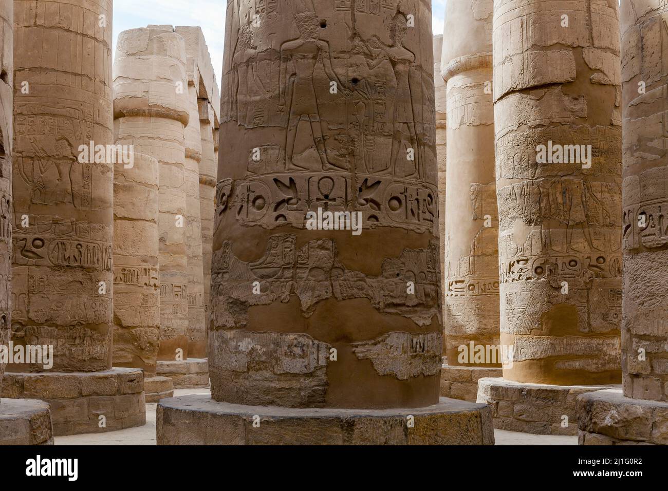 La Grande Sala Ipotistica a Karnak, Luxor Foto Stock