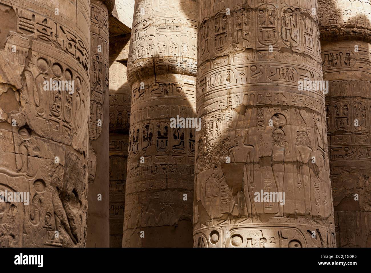 La Grande Sala Ipotistica a Karnak, Luxor Foto Stock