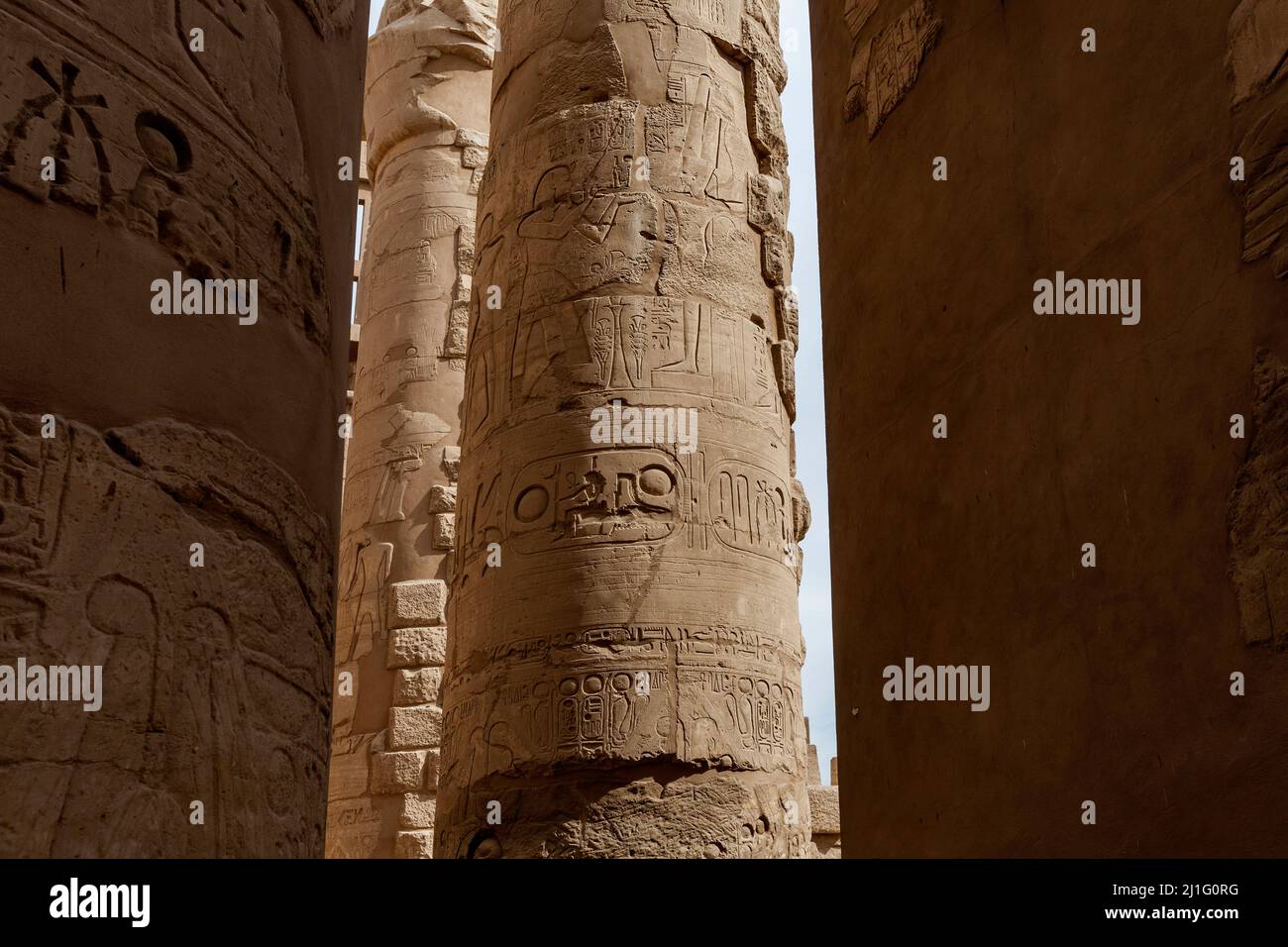 La Grande Sala Ipotistica a Karnak, Luxor Foto Stock