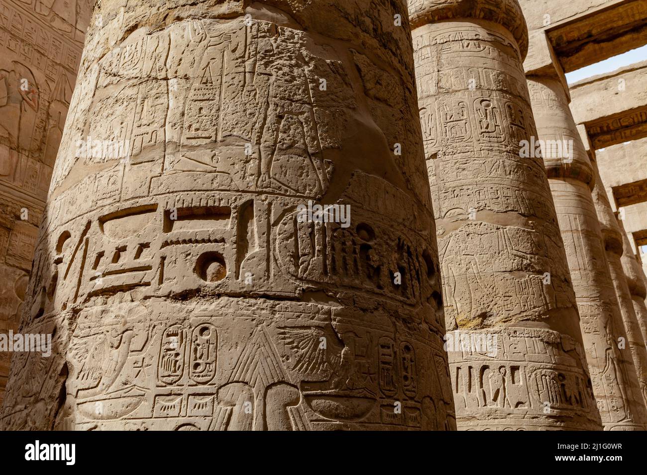 La Grande Sala Ipotistica a Karnak, Luxor Foto Stock