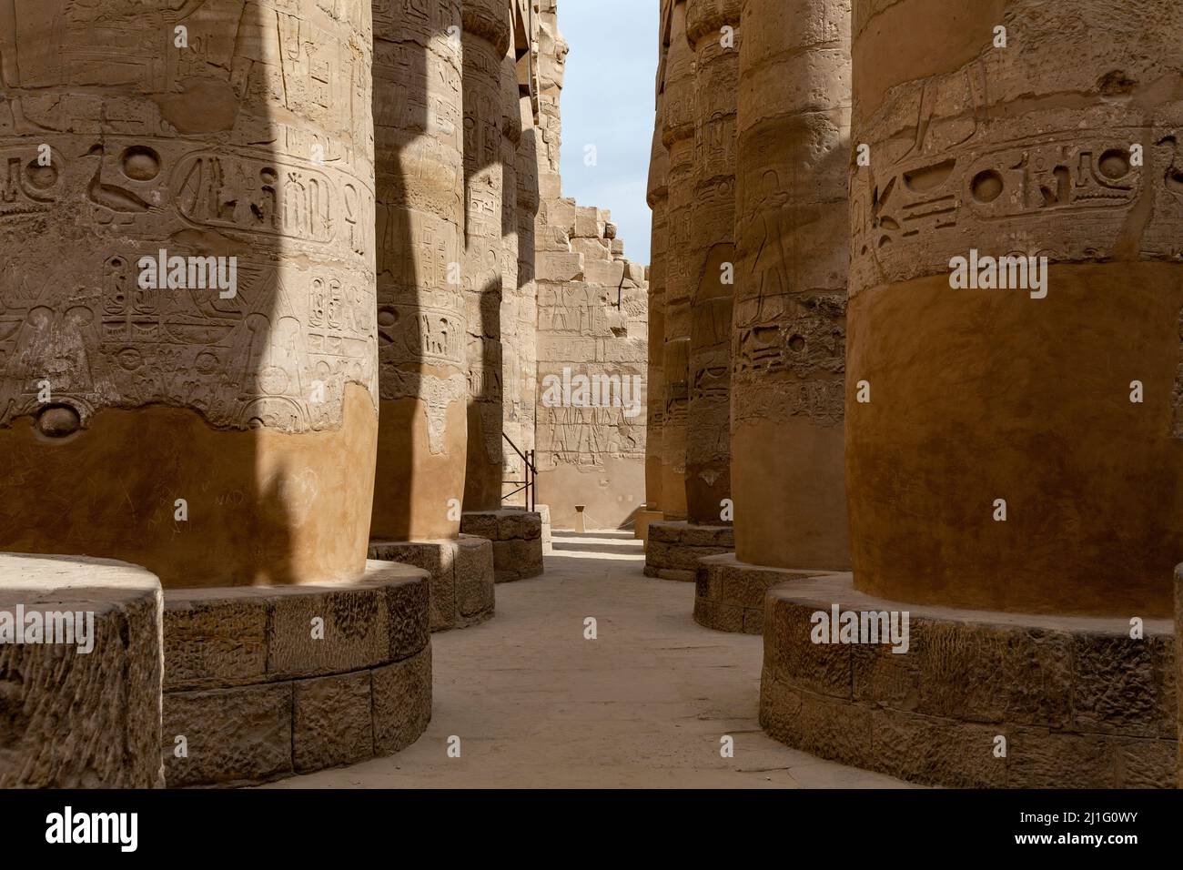 La Grande Sala Ipotistica a Karnak, Luxor Foto Stock