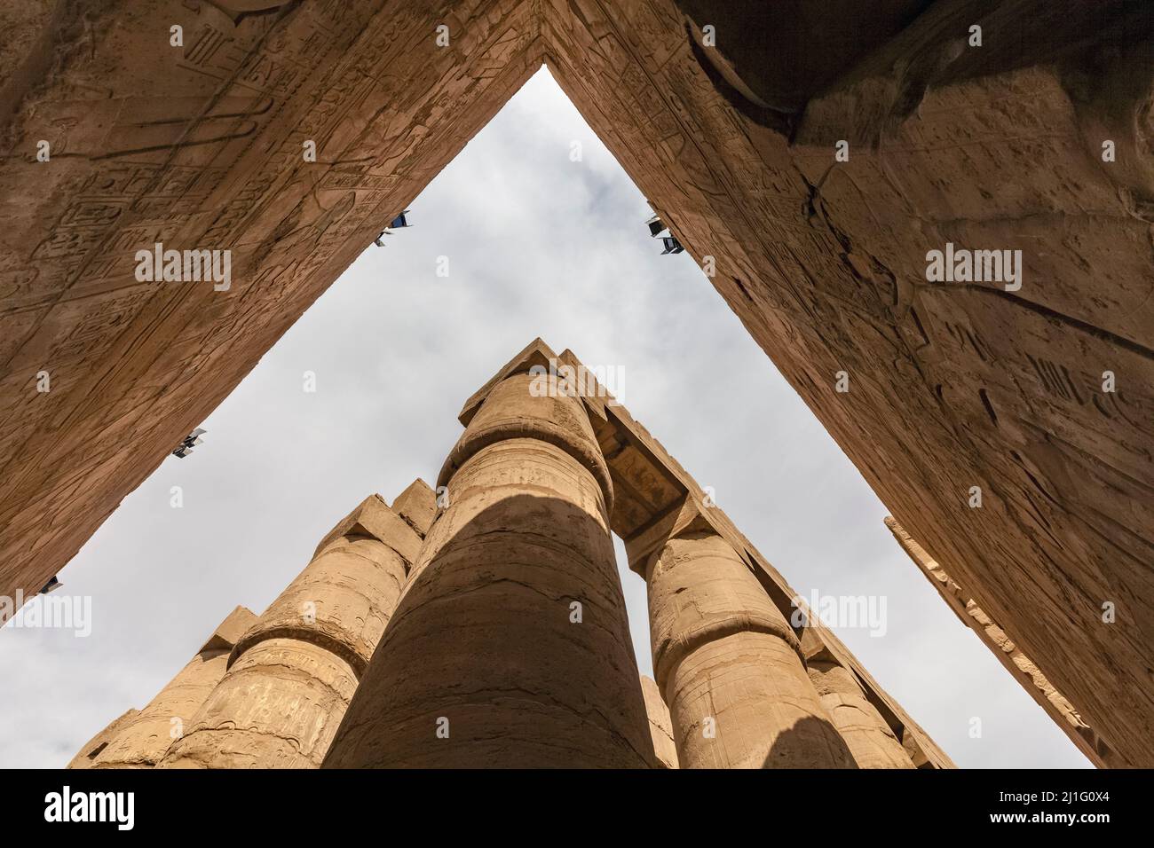 La Grande Sala Ipotistica a Karnak, Luxor Foto Stock