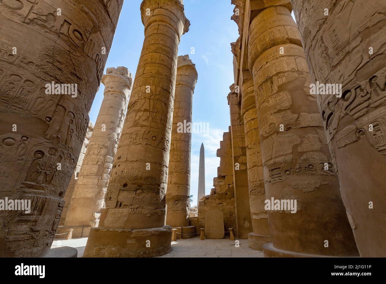La Grande Sala Ipotistica a Karnak, Luxor Foto Stock