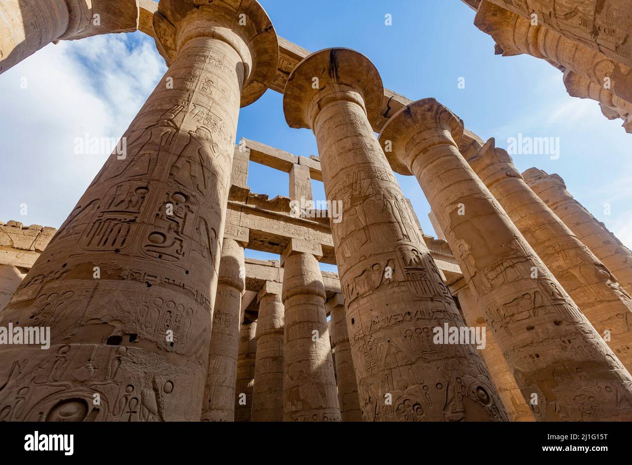 La Grande Sala Ipotistica a Karnak, Luxor Foto Stock