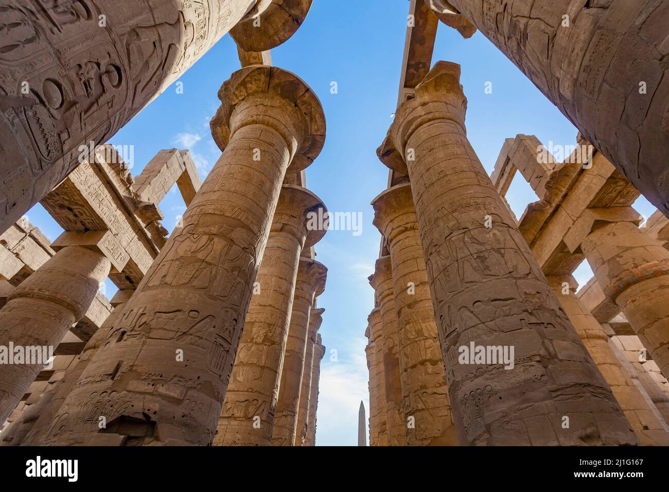 La Grande Sala Ipotistica a Karnak, Luxor Foto Stock