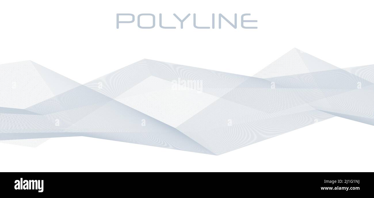 Polilinea complessa grigia astratta trasparente su sfondo bianco. Grafica vettoriale Illustrazione Vettoriale