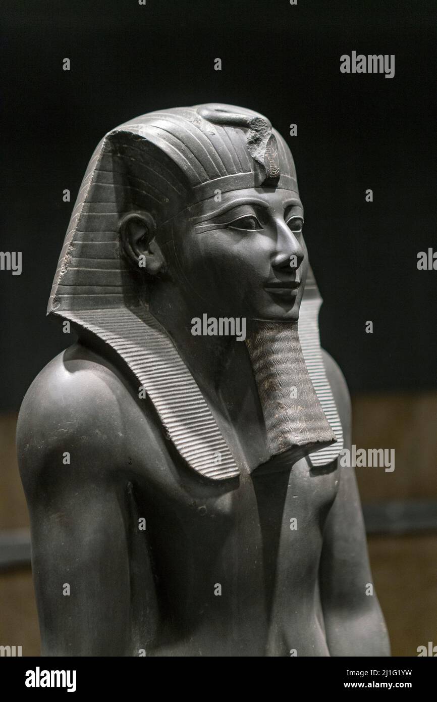 Statua del faraone Thutmose III, Luxor Museum Foto Stock