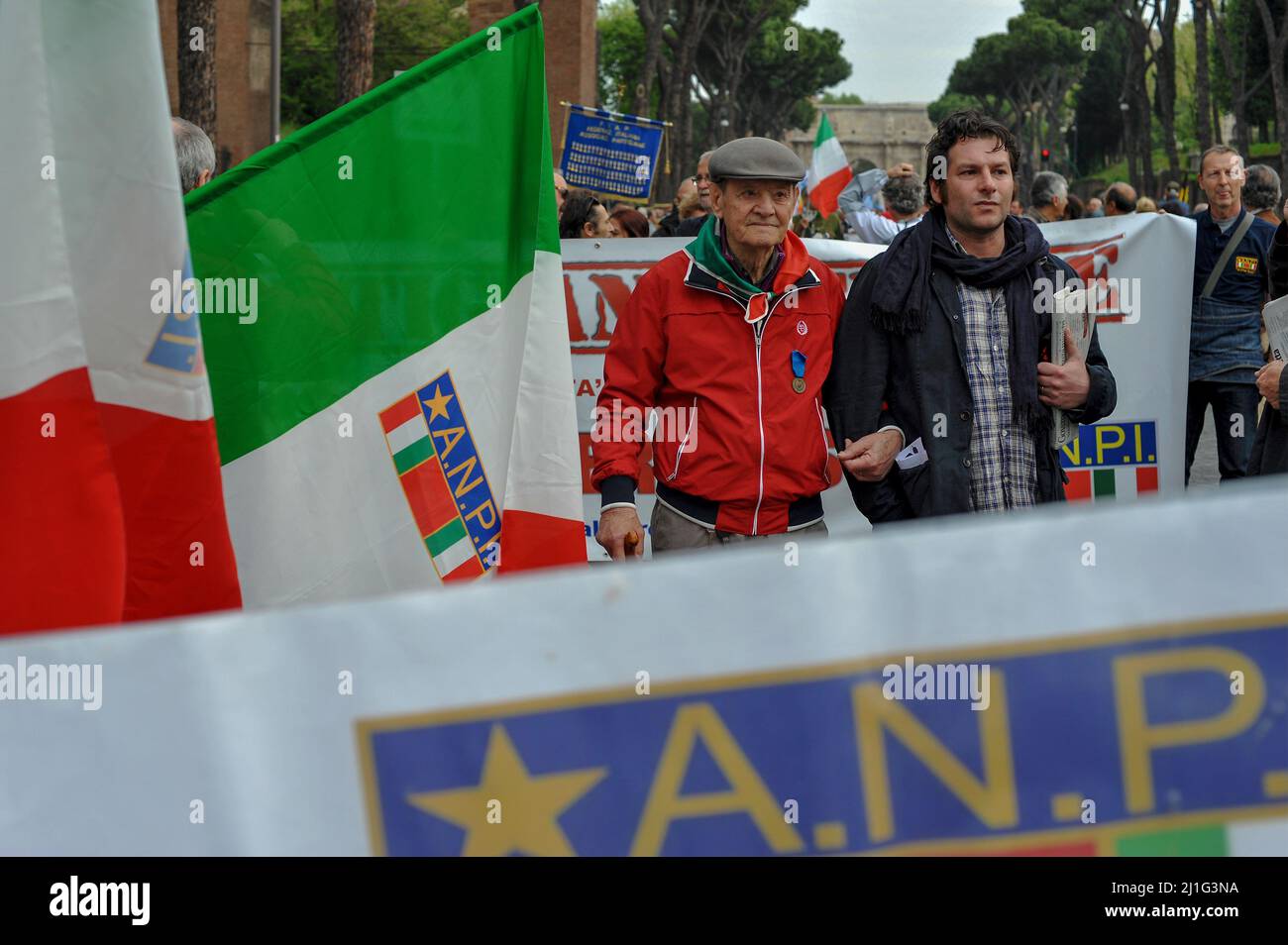 Roma, Italia 25/04/2013: Manifestazione per la Giornata della Liberazione. ©Andrea Sabbadini Foto Stock