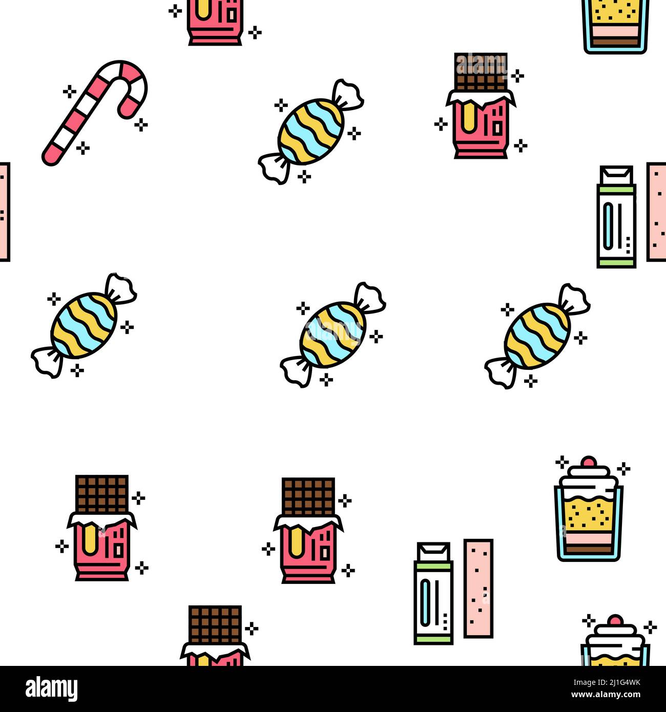Candy Shop prodotto Vector modello senza giunture Illustrazione Vettoriale