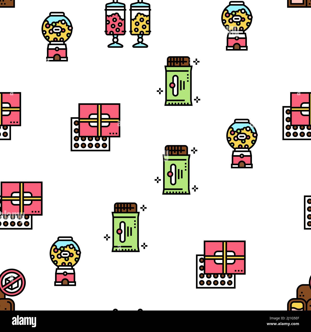 Candy Shop prodotto Vector modello senza giunture Illustrazione Vettoriale