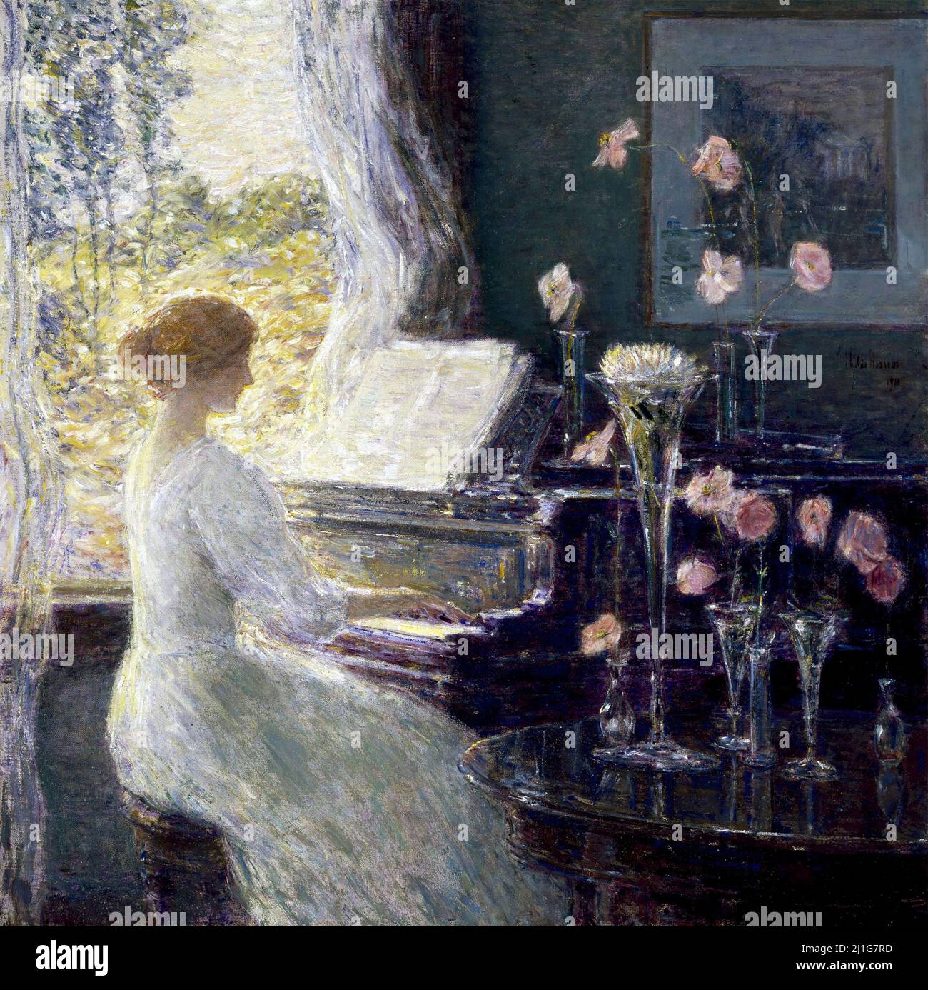 La Sonata di Childe Hassam (1859-1935), olio su tela, 1911 Foto Stock