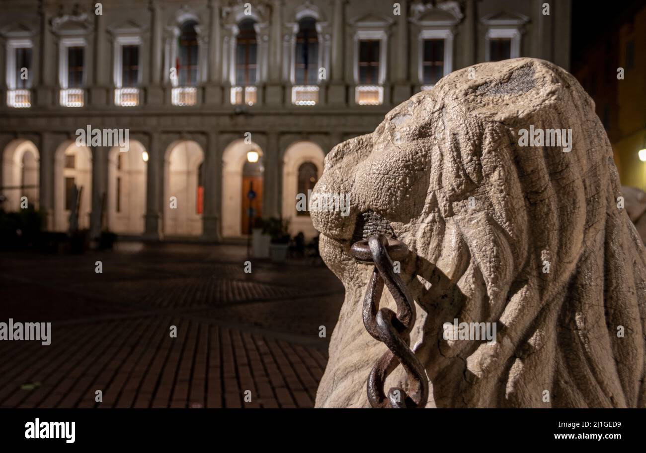 Una veduta della Biblioteca Angelo mai a Bergamo Foto Stock