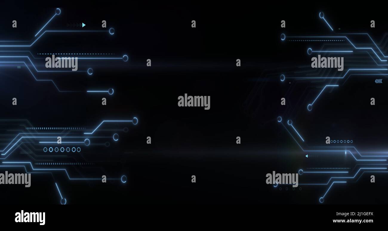 Immagine dell'elaborazione dei dati sulla scheda a circuiti stampati del computer Foto Stock