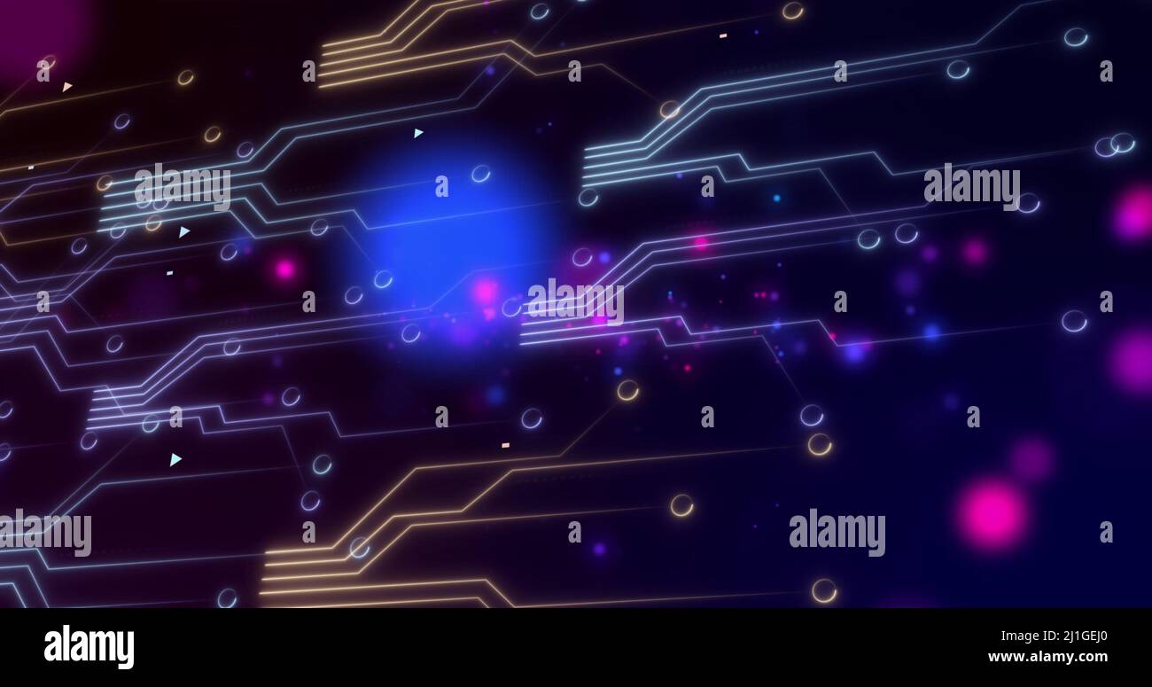 Immagine dell'elaborazione dei dati sulla scheda a circuiti stampati del computer Foto Stock