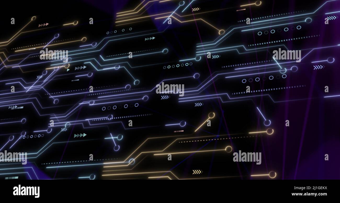 Immagine dell'elaborazione dei dati sulla scheda a circuiti stampati del computer Foto Stock