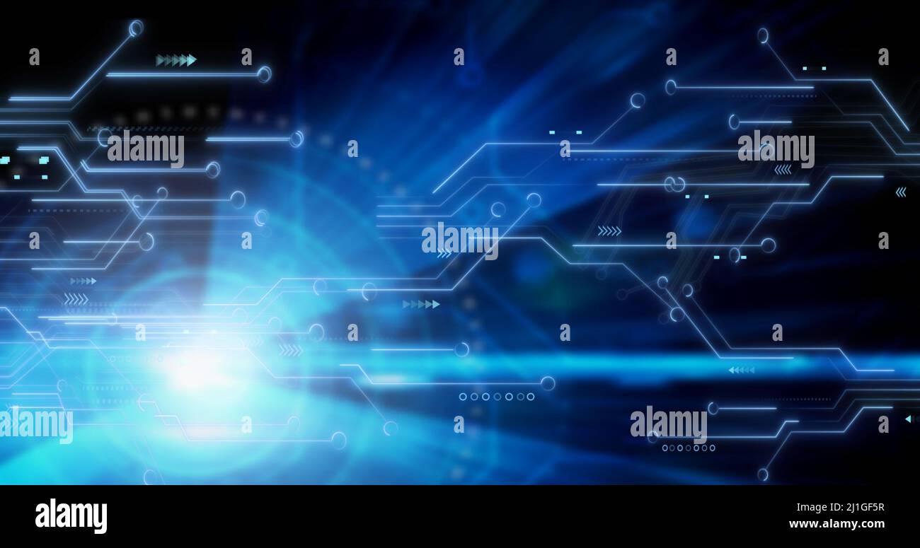 Immagine dell'elaborazione dei dati sulla scheda a circuiti stampati del computer Foto Stock