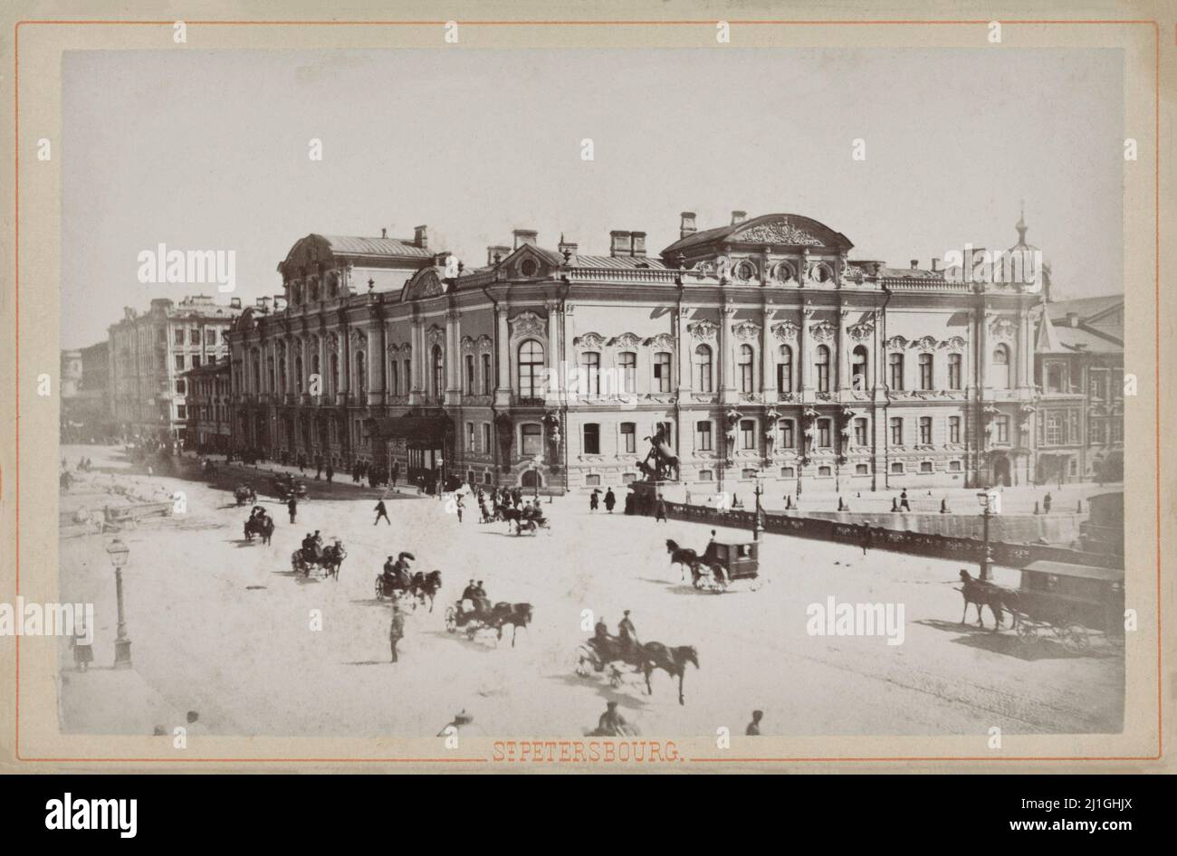 Veduta del Palazzo Beloselsky Belozersky (il Palazzo Sergei) a San Pietroburgo, J. Daziaro, c.. 1880-c. 1900 Foto Stock