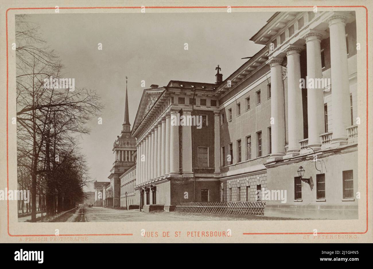 Foto del 19th secolo dell'edificio dell'Ammiragliato di San Pietroburgo. Impero russo. Di Albert Felisch, c.. 1880-c. 1900 Foto Stock