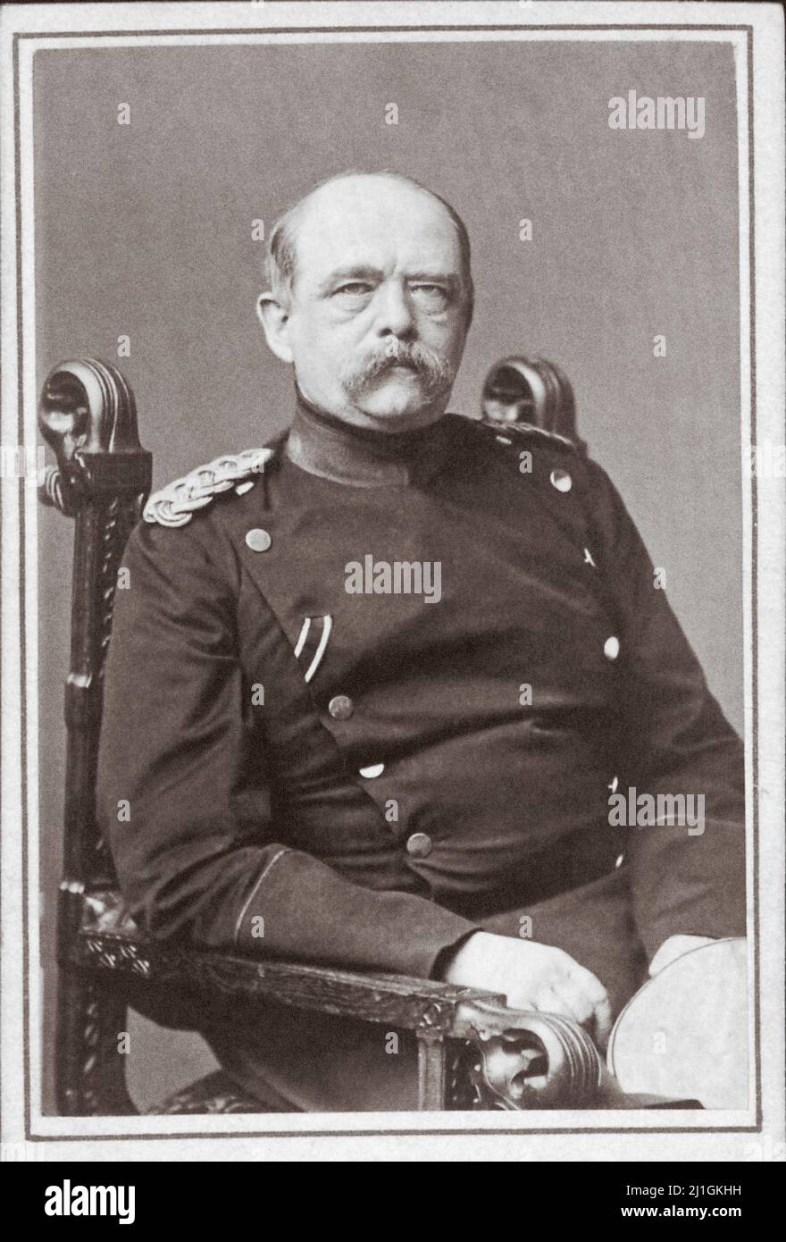 Foto d'epoca di otto von Bismarck. 1870 otto, principe di Bismarck, conte di Bismarck-Schönhausen, duca di Lauenburg (1815–1898) fu un conservatore Ger Foto Stock