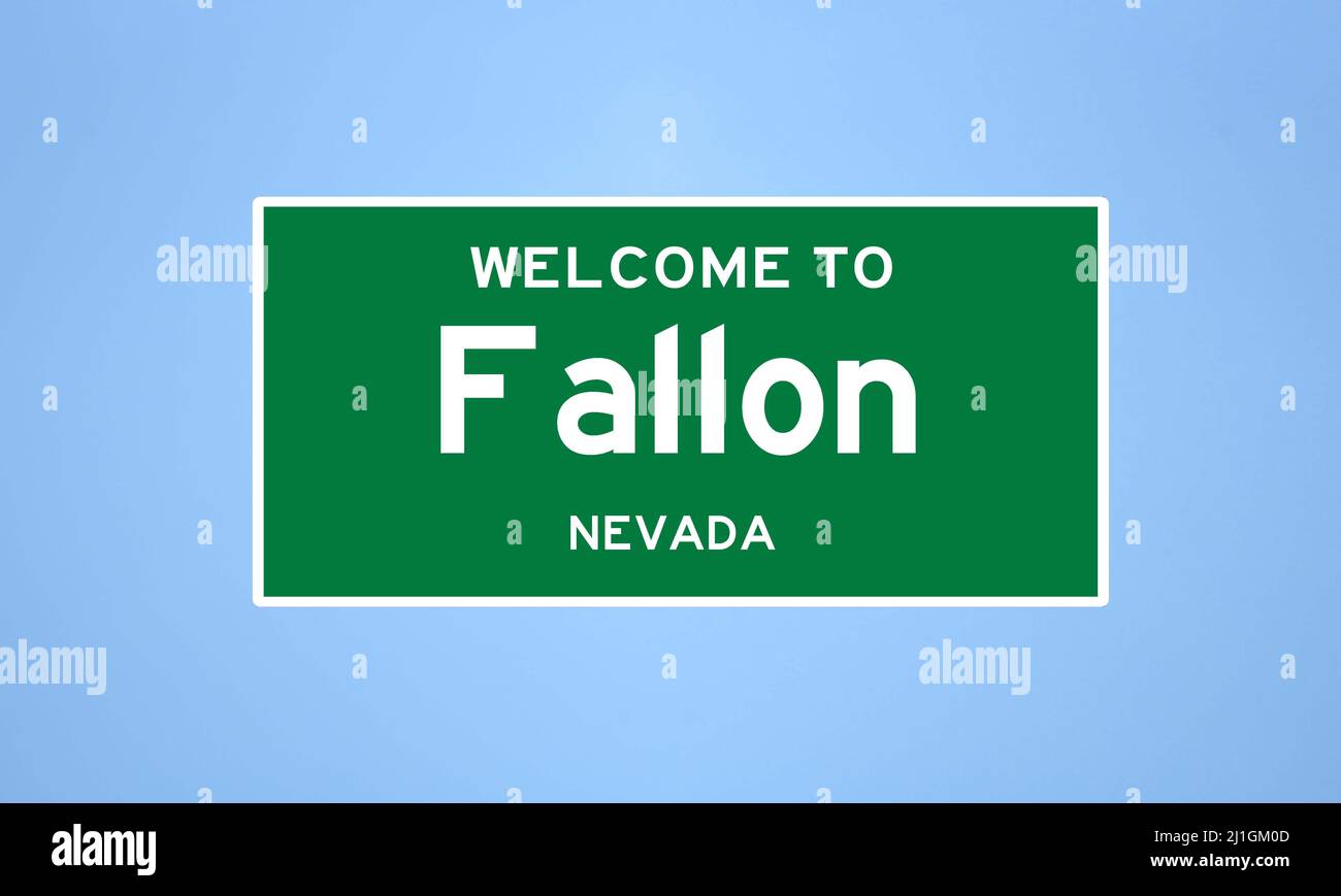 Fallon, Nevada City Limit Sign. Cartello della città dagli Stati Uniti. Foto Stock