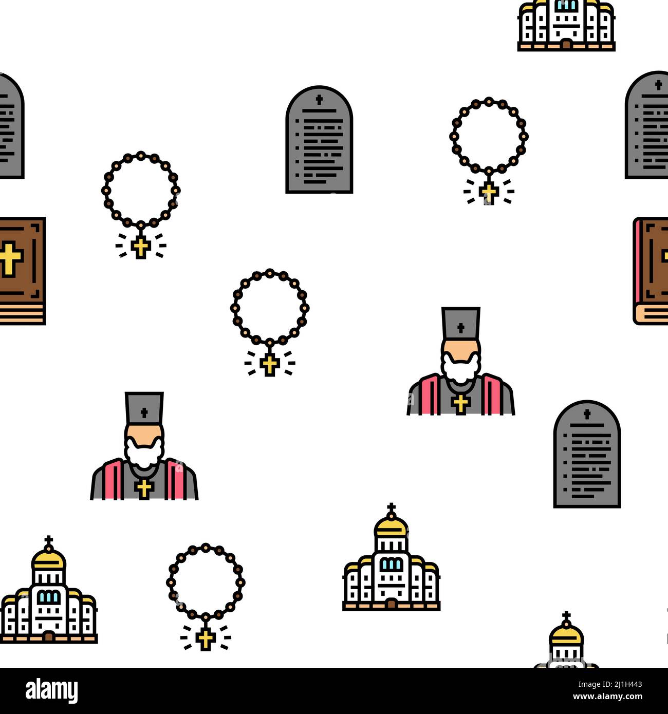 Cristianesimo religione Chiesa Vector Seamless Pattern Illustrazione Vettoriale