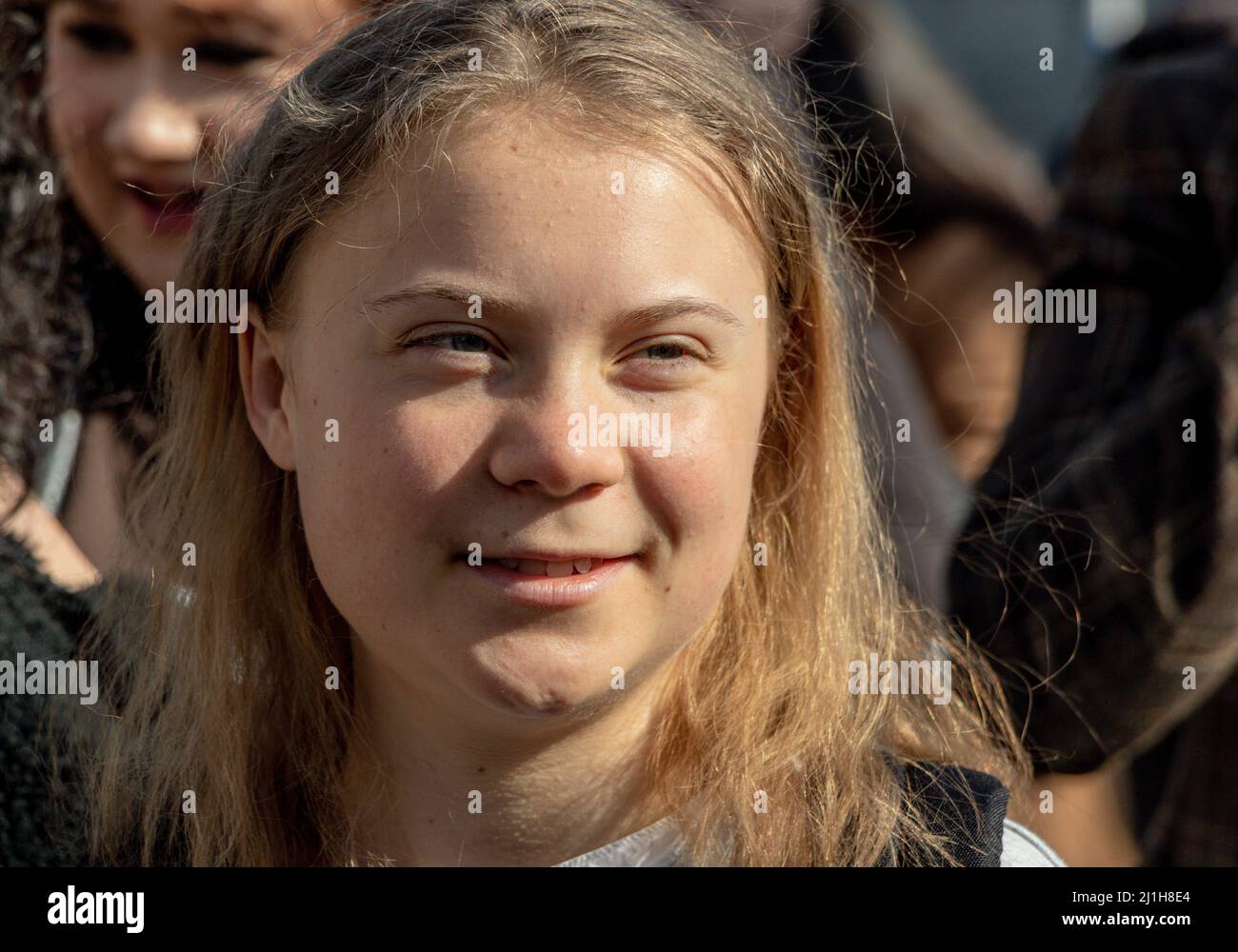 STOCCOLMA, SVEZIA - 25 MARZO 2022: 19 anni l'attivista svedese per il clima Greta Thunberg che si è dimostrato venerdì a Stoccolma. Foto Stock