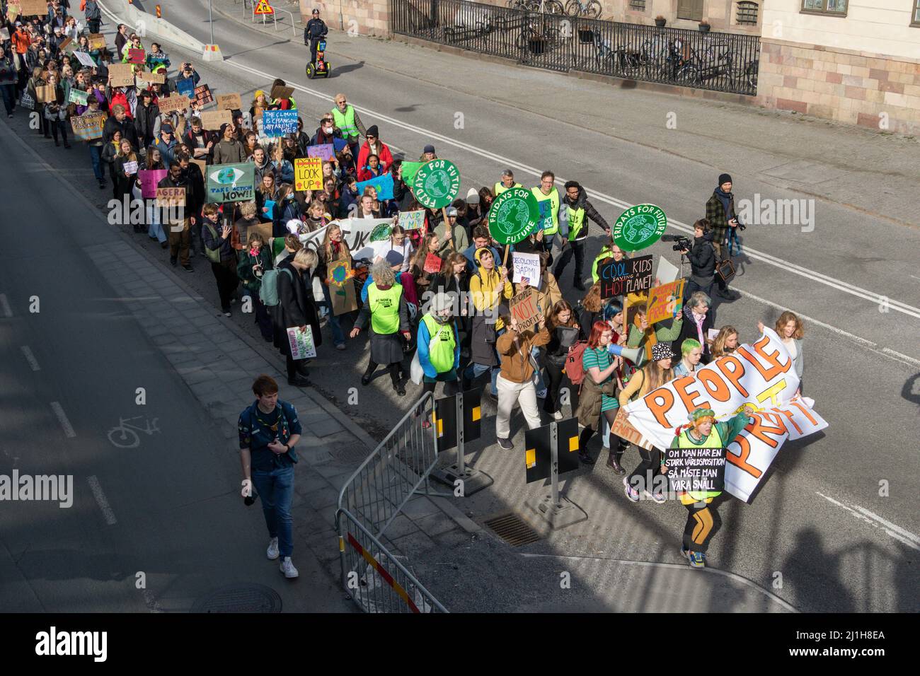 STOCCOLMA, SVEZIA - 25 MARZO 2022: 19 anni l'attivista svedese per il clima Greta Thunberg che si è dimostrato venerdì a Stoccolma. Foto Stock