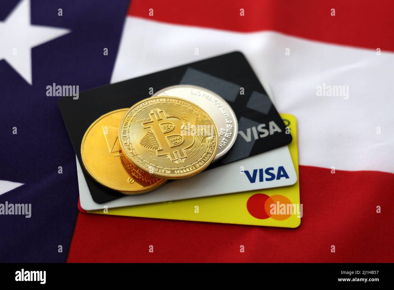 Crypto mercato valutario banca virtuale e rete monetaria Foto Stock