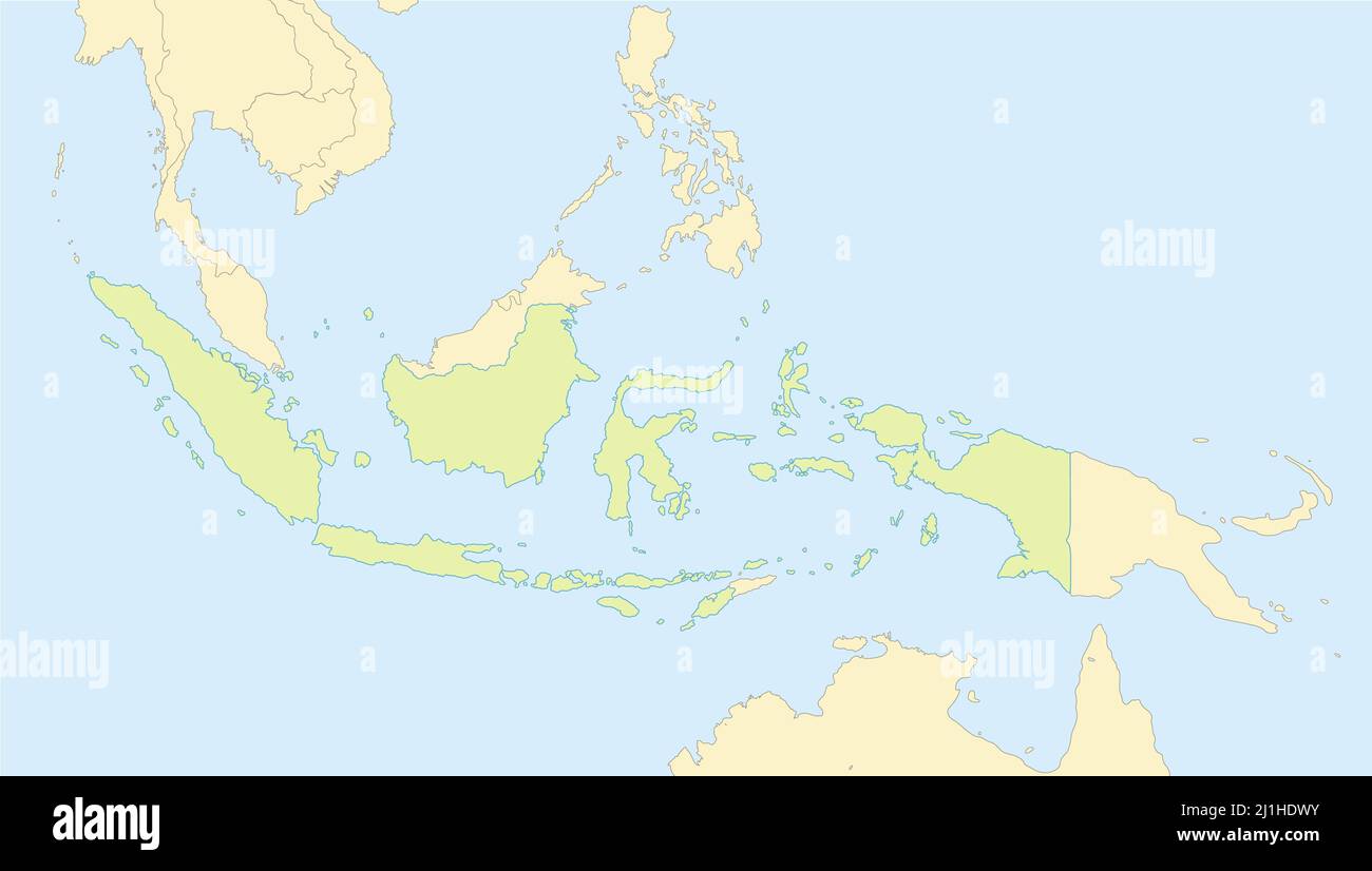 Indonesia mappa dettagliata con Stati vicini, isole, mappe classiche design, vuoto Foto Stock