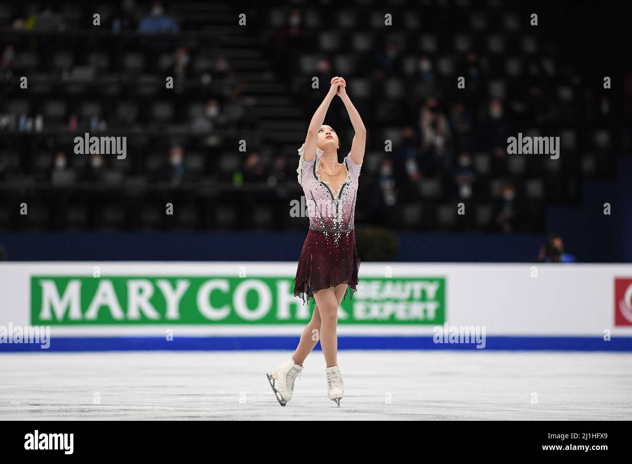 Montpellier, Francia. 25th Mar 2022. Young YOU (KOR), durante il Women Free Skating, al campionato ISU World Figure Skating 2022 al Sud de France Arena, il 25 marzo 2022 a Montpellier Occitanie, Francia. Credit: AFLO Co. Ltd./Alamy Live News Foto Stock