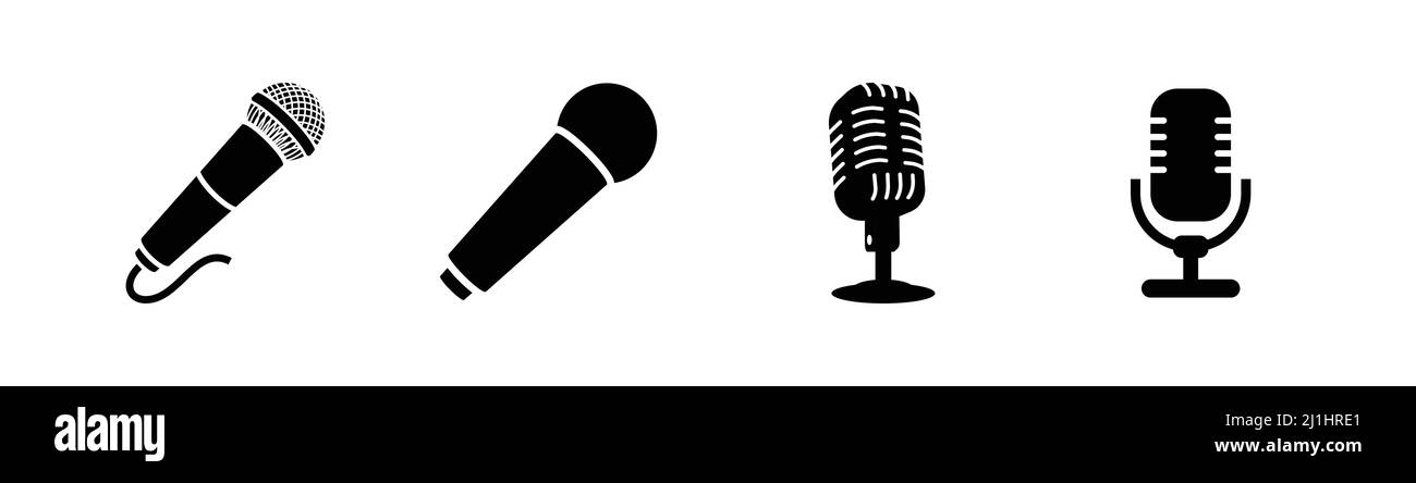 Elemento di design a icone per microfono adatto per siti Web, stampa o app Illustrazione Vettoriale