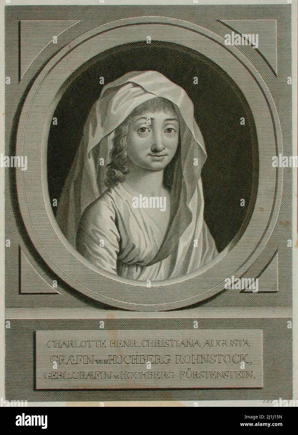 Incisione della contessa Charlotte Henriette Christiane Auguste di Hochberg-Rohnstock. 1802 Foto Stock