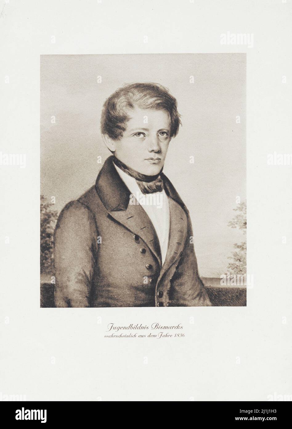 Ritratto della giovinezza di Bismarck, probabilmente dal 1836: Originale nel castello di Friedrichsruh, 1890 Foto Stock