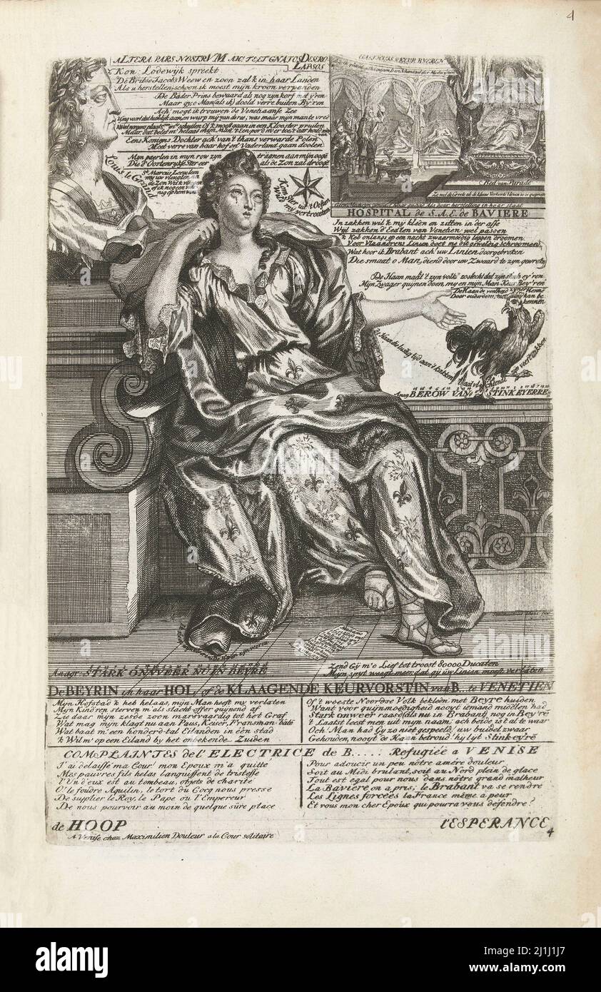 Incisione di reclamo dell'elettore di Baviera, 1705, anonimo, 1706 Foto Stock