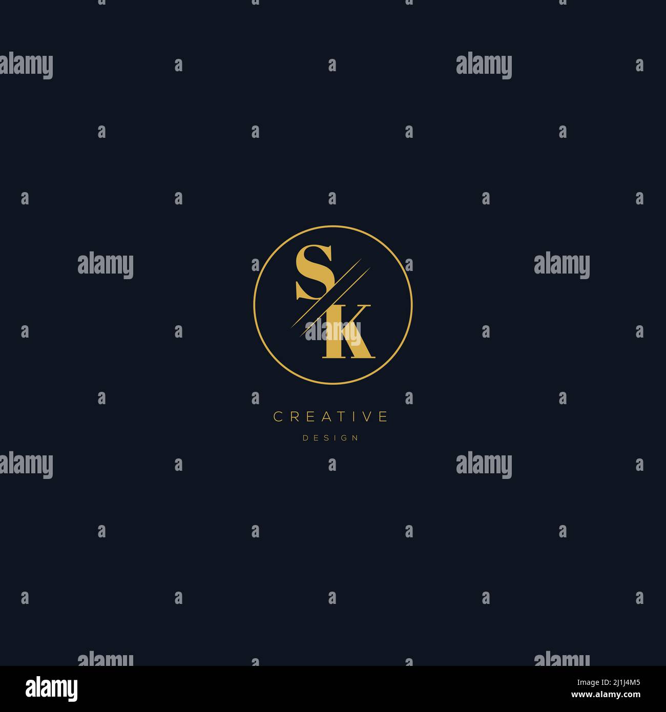 Un logo moderno e audace con lettere SK su sfondo scuro. EPS10, Vector. Illustrazione Vettoriale