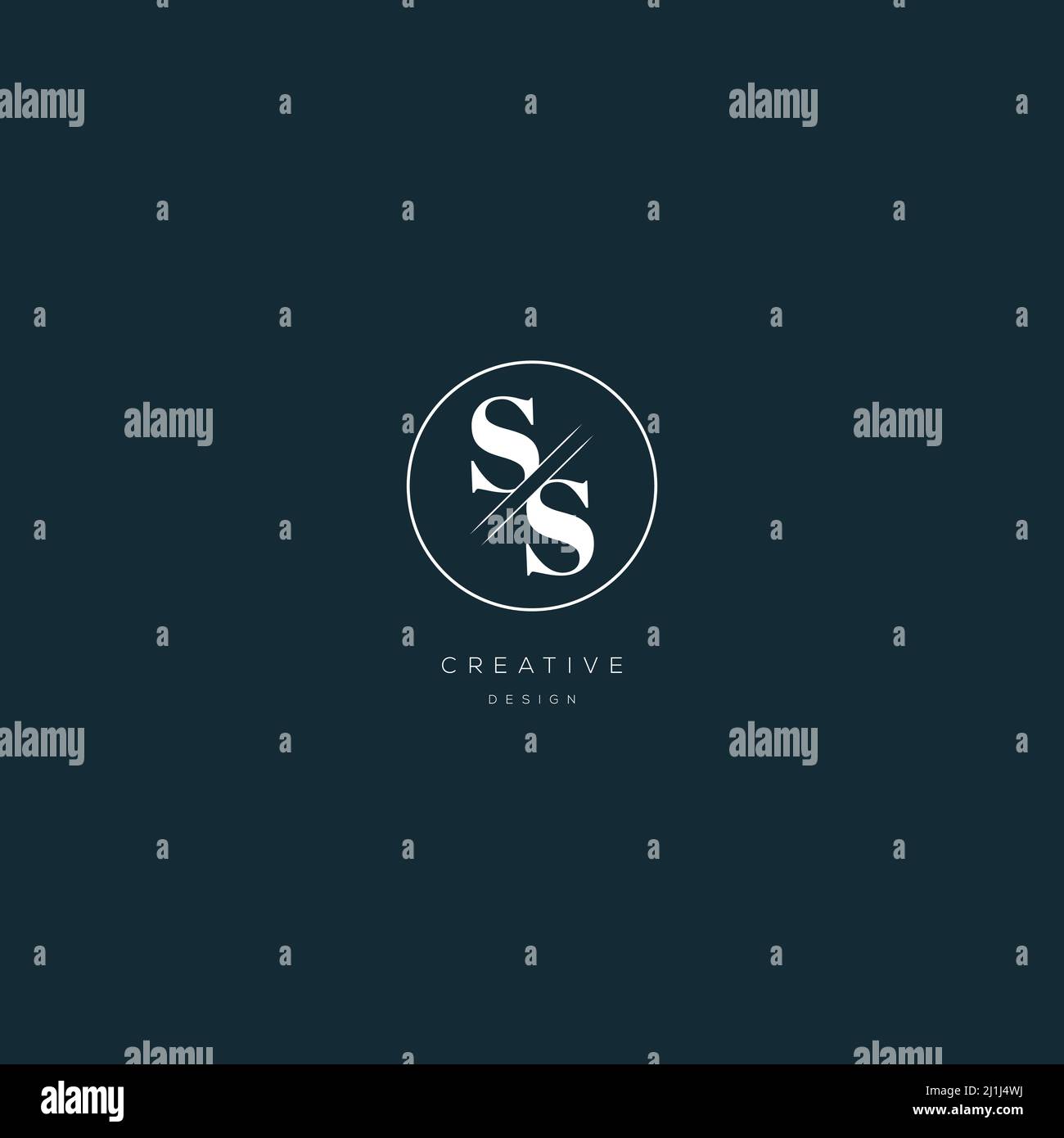 Un logo moderno e audace con lettere SS su sfondo scuro. EPS10, Vector. Illustrazione Vettoriale