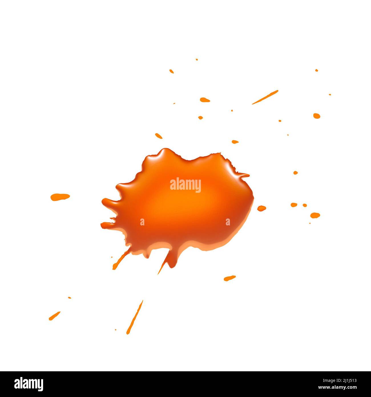 inchiostro arancione, illustrazione 3d su sfondo bianco Foto Stock
