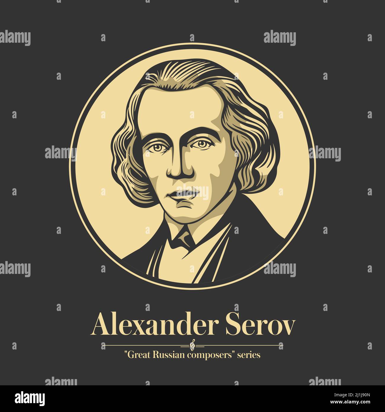 Grande compositore russo. Alexander Serov era un compositore russo e critico musicale. È notevole come uno dei più importanti critici musicali in Russia du Illustrazione Vettoriale