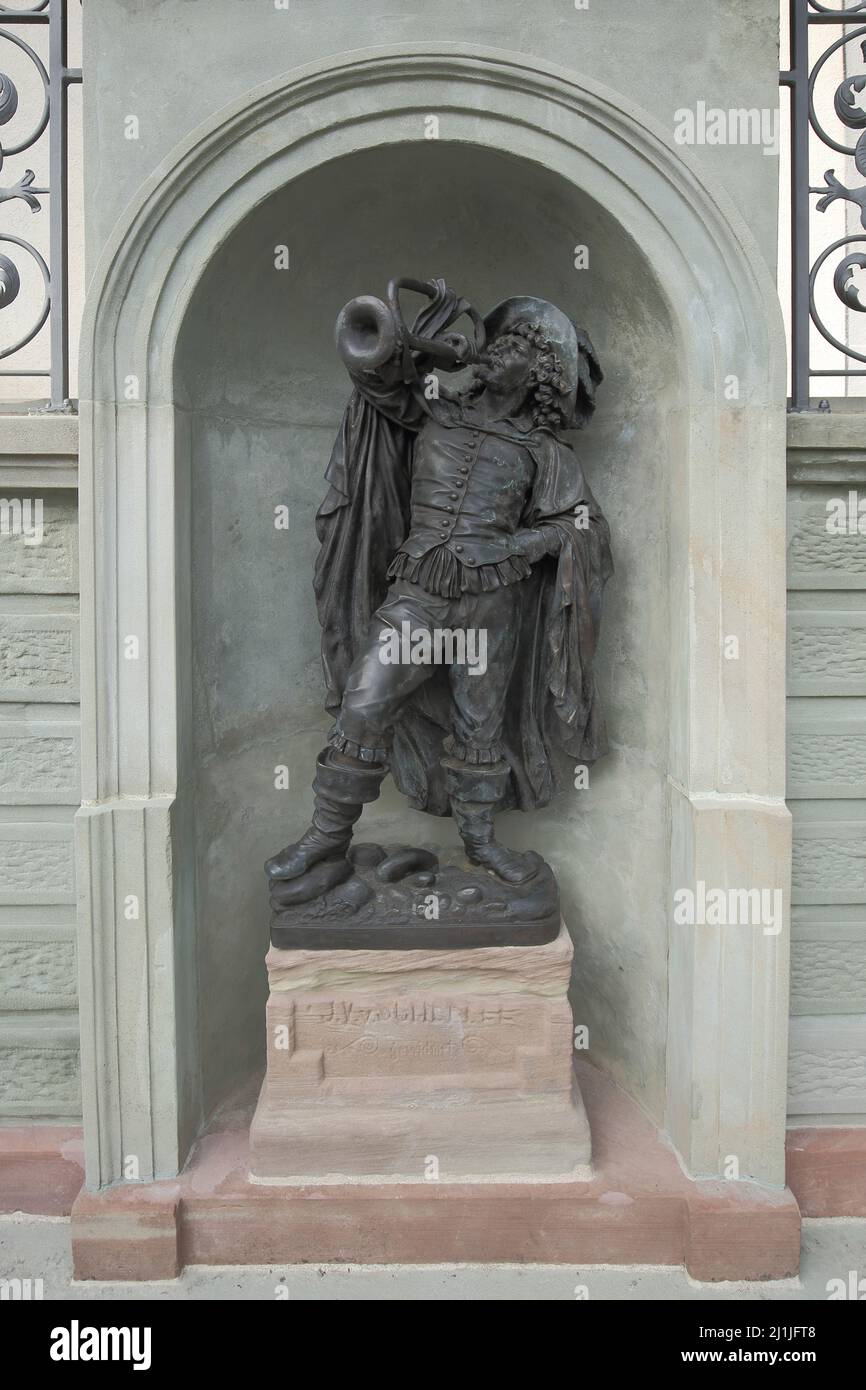 Trombettista von Säckingen al castello di Trompeterschlösschen a Bad Säckingen, Baden-Schönau Württemberg, Germania Foto Stock