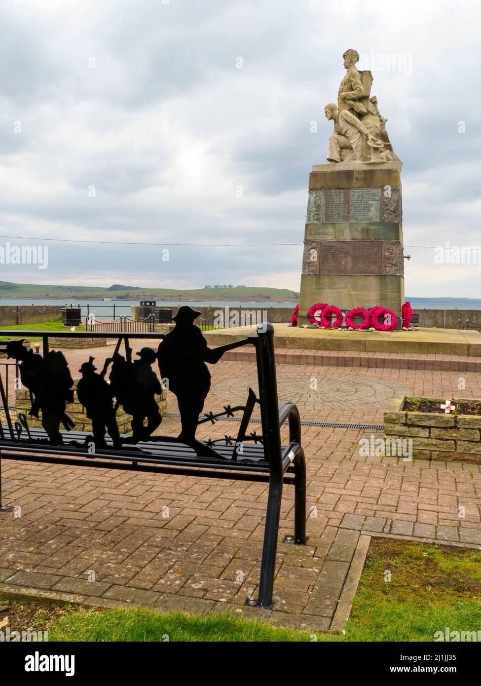 War Memorial a Largs in Ayrshire, Scozia Foto Stock