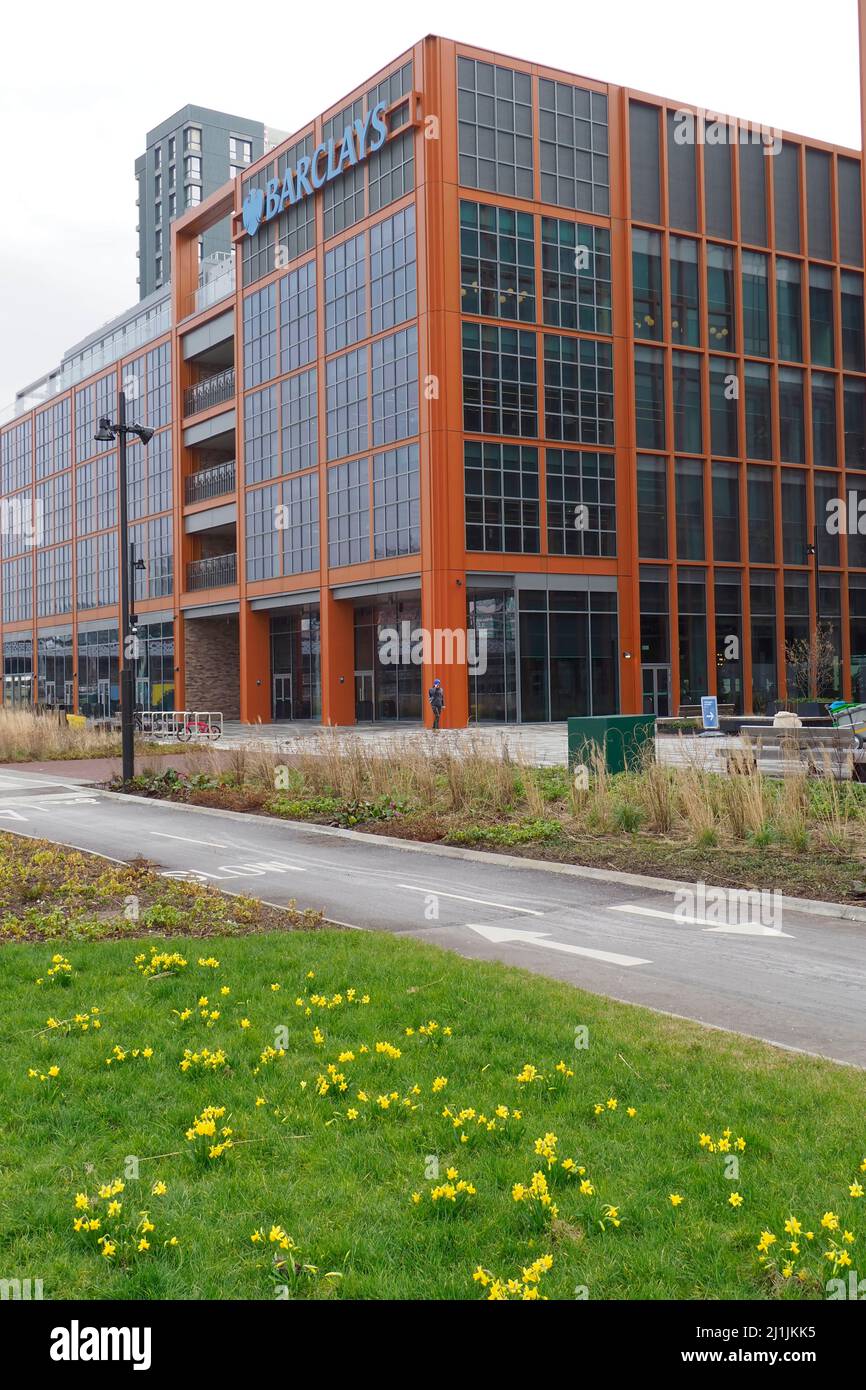 Barclays Bank, nuovo campus di riferimento, Tradeston, Glasgow, Scozia, Regno Unito Foto Stock