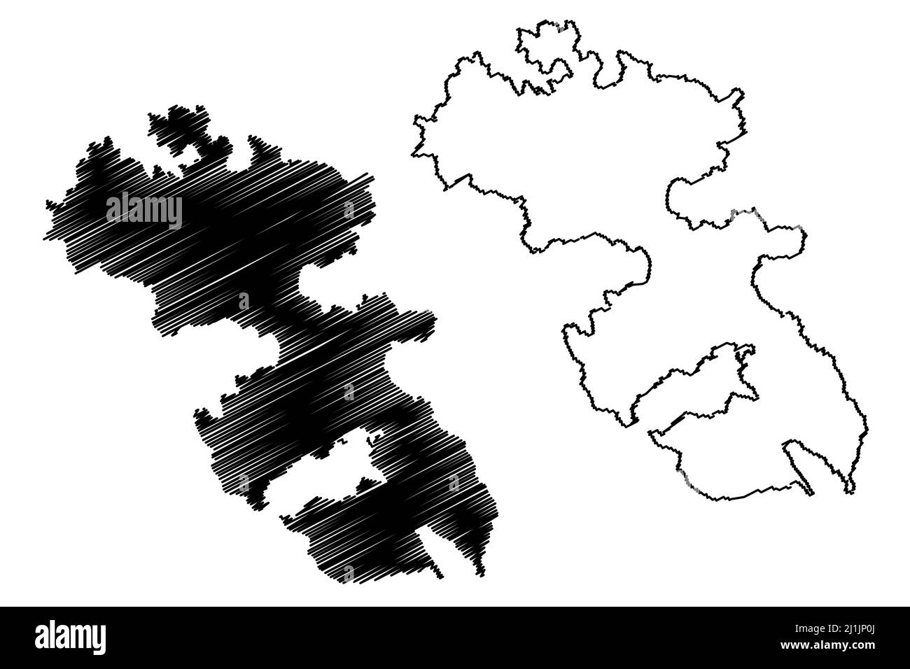 Isola di Leros (Repubblica ellenica, Grecia, isola greca, Mar Egeo) illustrazione vettoriale, schizza mappa di Leros Illustrazione Vettoriale