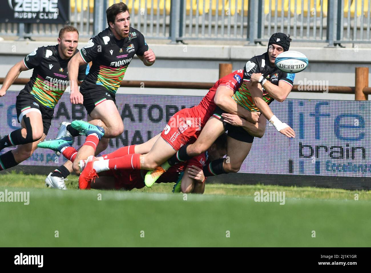 Parma, Italia. 26th Mar, 2022. simone gesi (zebre) durante Zebre Rugby Club vs Scarlets, United Rugby Championship match a Parma, Italy, March 26 2022 Credit: Independent Photo Agency/Alamy Live News Foto Stock