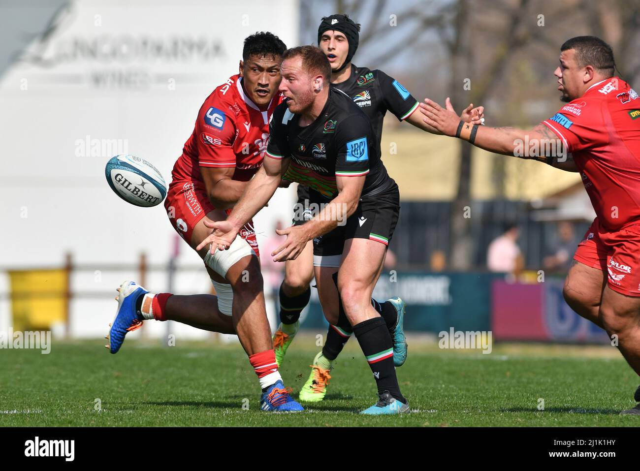 Parma, Italia. 26th Mar, 2022. giulio bisegni (zebre) durante Zebre Rugby Club vs Scarlets, United Rugby Championship match a Parma, Italy, March 26 2022 Credit: Independent Photo Agency/Alamy Live News Foto Stock