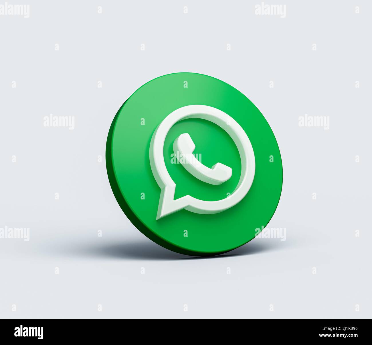 Un logo o un'icona whatsapp isolata su sfondo bianco: Banner e simbolo dei social media Foto Stock