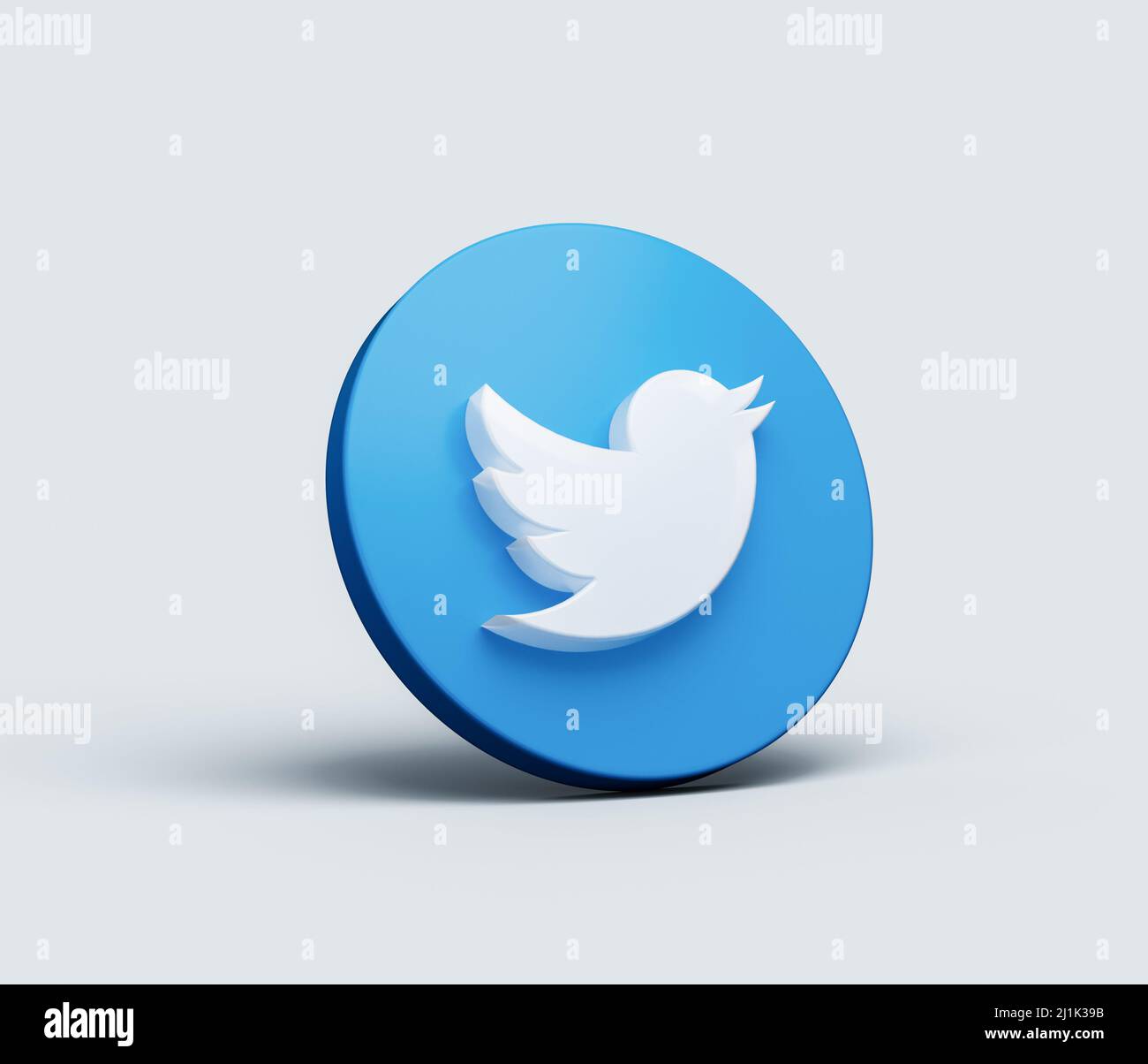 Un logo o un'icona twitter isolata su sfondo bianco: Banner e simbolo dei social media Foto Stock
